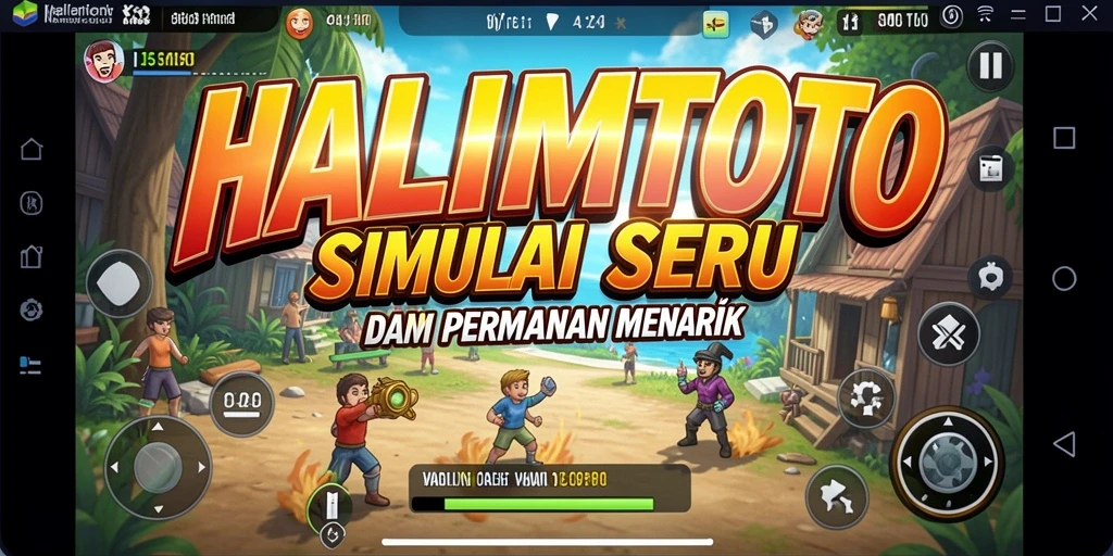 Screenshot utama HALIMTOTO menampilkan gameplay simulasi yang menarik dan interaktif.