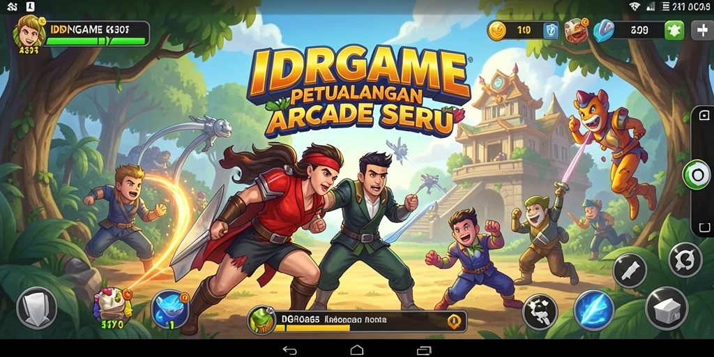 Tangkapan layar menunjukkan gameplay menarik IDRGAME dengan tantangan Arcade.