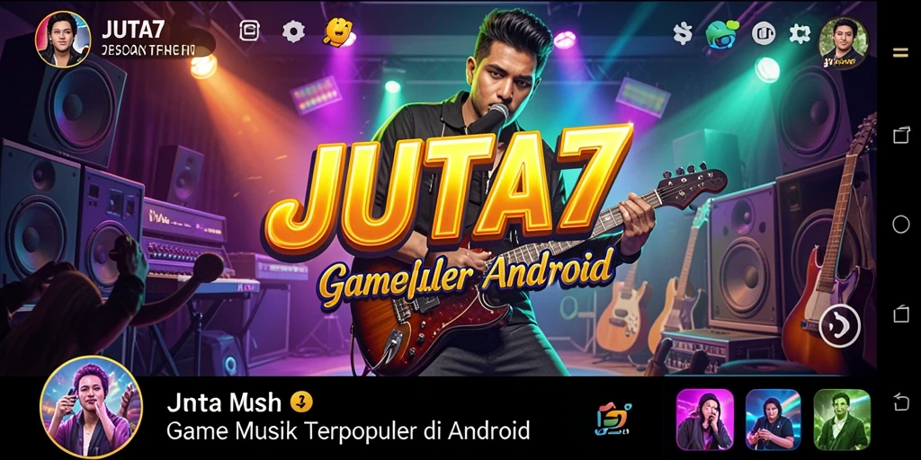 Tampilan gameplay <strong>JUTA7</strong> yang menampilkan pengguna yang sedang bermain musik.