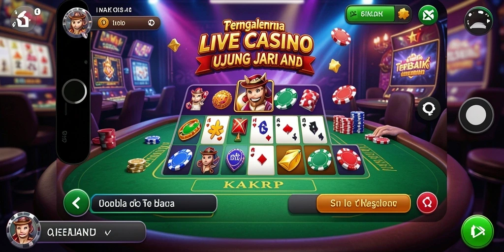 Screenshot utama KAKRP menampilkan dealer profesional dan suasana kasino langsung.