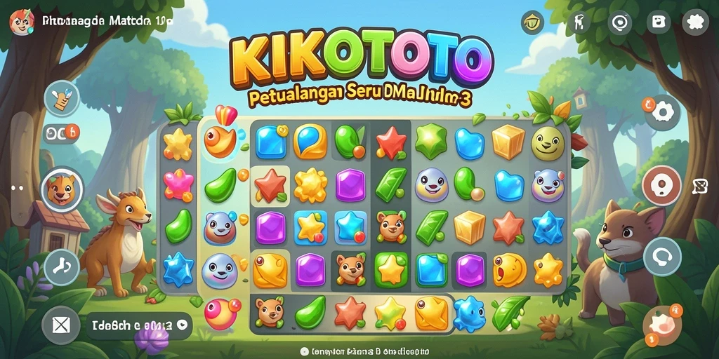 Screenshot KIKOTOTO menunjukkan aksi mencocokkan objek yang seru dan penuh warna.