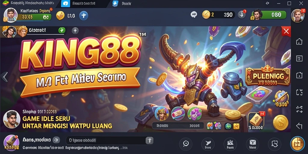 Tampilan gameplay KING88 yang menarik dan penuh warna.