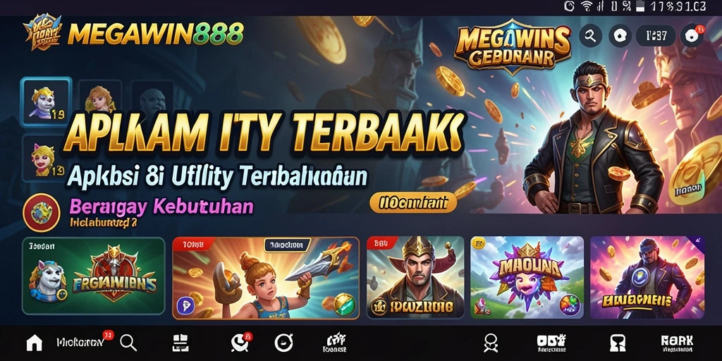 Tampilan antarmuka aplikasi MEGAWIN888 yang intuitif dan mudah digunakan.