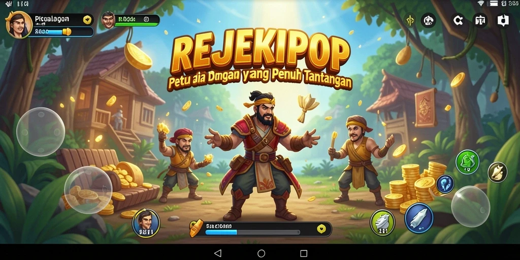Tampilan gameplay REJEKIPOP dengan banyak aksi dan petualangan seru.