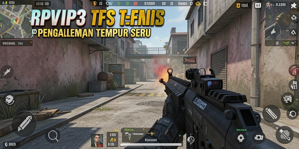 Screenshot utama RPVIP3 menampilkan aksi seru di medan perang FPS.