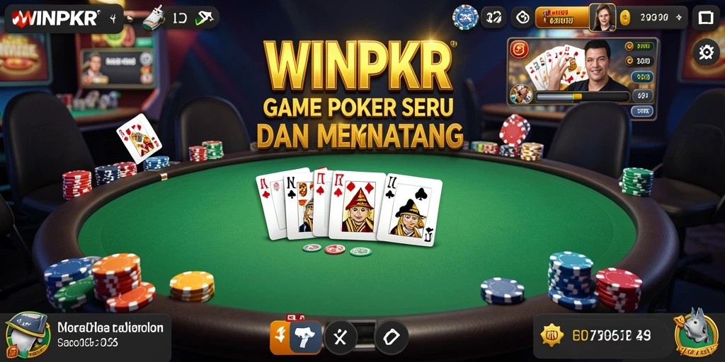Tampilan gameplay poker yang mengasyikkan dan menantang.
