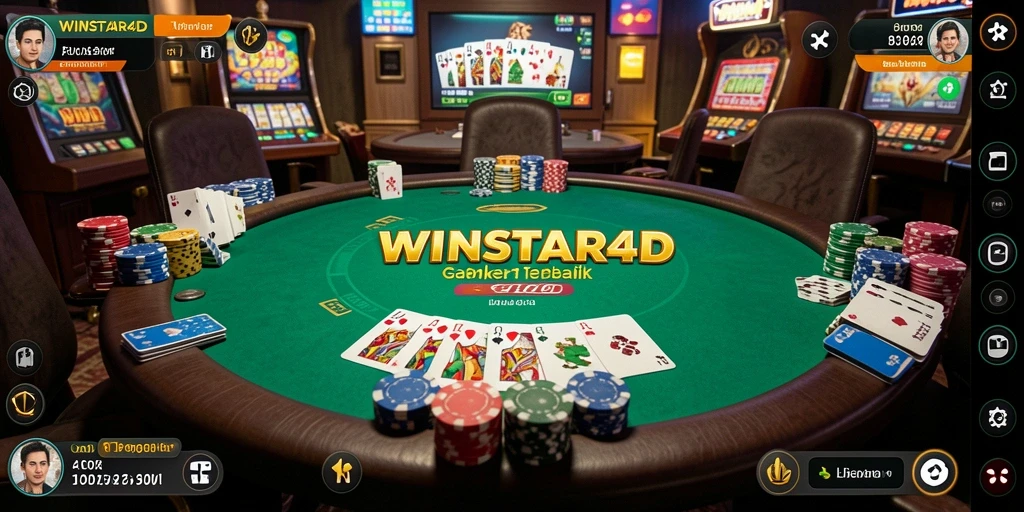Tampilan gameplay realistis dalam permainan Poker WINSTAR4D yang mengasyikkan.
