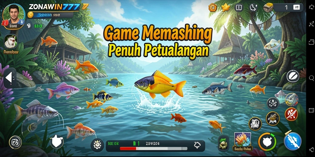 Gameplay ZONAWIN777 yang seru saat menangkap ikan.